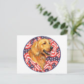Patriottische Golden Retriever Briefkaart (Staand voorkant)