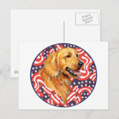 Patriottische Golden Retriever Briefkaart (Voorkant / Achterkant)