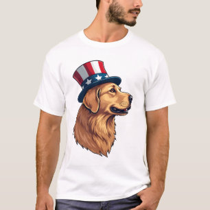 Patriottische Golden Retriever Diagonale Crest T-s T-shirt