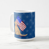 Patriottische Golden Retriever Dog American Flag M Koffiemok (Voorkant links)