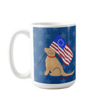 Patriottische Golden Retriever Dog American Flag M