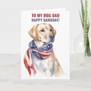 Patriottische Golden Retriever Dog Dad Gevouwen Gr Kaart