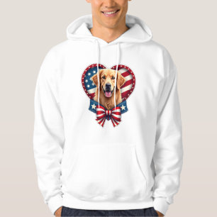 Patriottische Golden Retriever Hart Vintage T-shir Hoodie