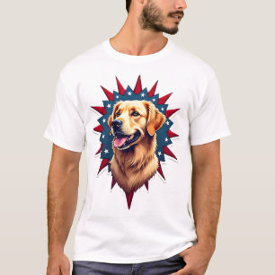 Patriottische Golden Retriever Hoek Barst Shirt 2
