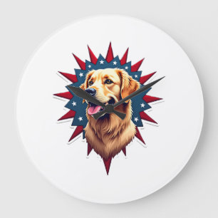Patriottische Golden Retriever Hoek Barst Shirt 2 Grote Klok
