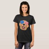 Patriottische Golden Retriever Hond 4 juli Gift T-shirt (Voorkant volledig)
