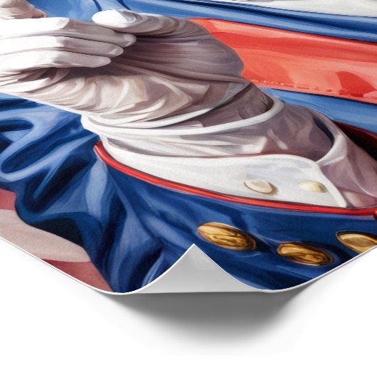 Patriottische Golden Retriever in Uncle Sam pose Poster (Hoek)