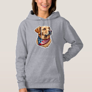 Patriottische Golden Retriever Kop Vintage T-shirt