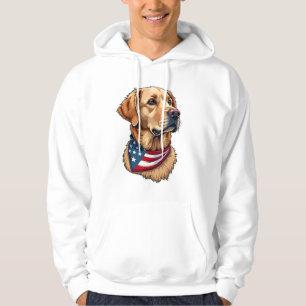 Patriottische Golden Retriever Kop Vintage T-shirt