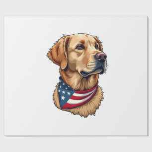 Patriottische Golden Retriever Kop Vintage T-shirt Cadeaupapier