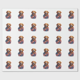 Patriottische Golden Retriever liefhebber cadeau v Cadeaupapier