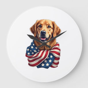 Patriottische Golden Retriever-liefhebber cadeau v Grote Klok