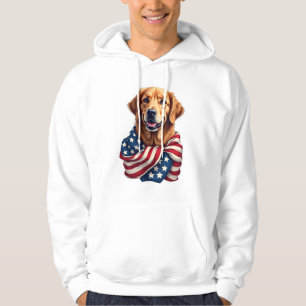 Patriottische Golden Retriever-liefhebber cadeau v Hoodie