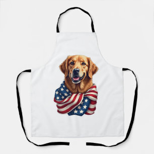 Patriottische Golden Retriever-liefhebber cadeau v Schort