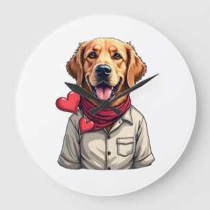 Patriottische Golden Retriever liefhebber vintage  Grote Klok