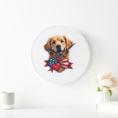 Patriottische Golden Retriever liefhebber vintage  Grote Klok (Huis)