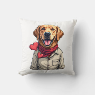 Patriottische Golden Retriever liefhebber vintage  Kussen