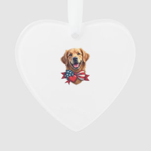 Patriottische Golden Retriever-liefhebber vintage  Ornament