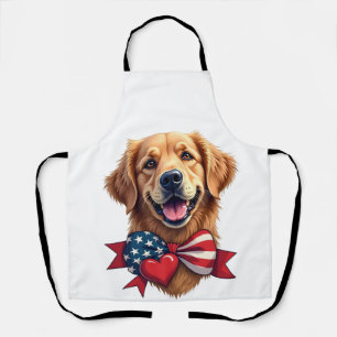 Patriottische Golden Retriever-liefhebber vintage  Schort