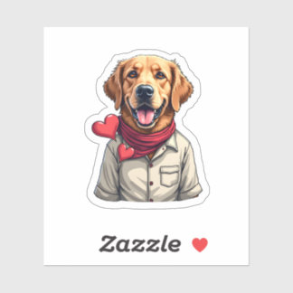 Patriottische Golden Retriever-liefhebber vintage  Sticker