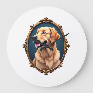 Patriottische Golden Retriever Ovale Cameo Shirt 2 Grote Klok