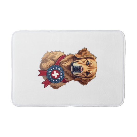 Patriottische Golden Retriever Reddings Vintage T- Badmat (Voorkant)