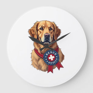 Patriottische Golden Retriever Reddings Vintage T- Grote Klok
