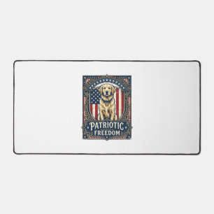 Patriottische Golden Retriever Vector Grafische T- Bureaumat