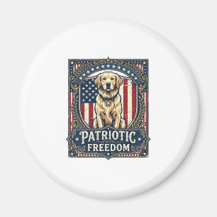 Patriottische Golden Retriever Vector Grafische T- Magneet