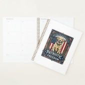 Patriottische Golden Retriever Vector Grafische T- Planner (Display)