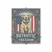 Patriottische Golden Retriever Vector Grafische T- Sticker (Voorkant)