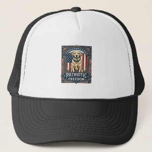 Patriottische Golden Retriever Vector Grafische T- Trucker Pet