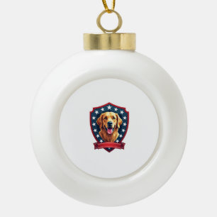 Patriottische Golden Retriever Vetkuif Shirt Keramische Bal Ornament