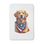Patriottische Golden Retriever Vintage Gravure Shi Badmat (Voorkant Verticaal)