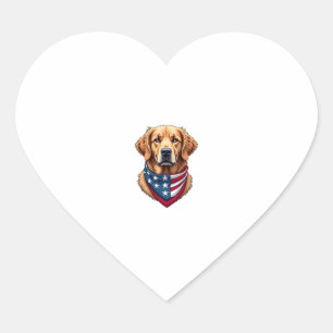 Patriottische Golden Retriever Vintage Gravure Shi Hart Sticker