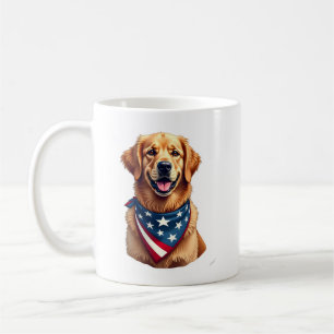 Patriottische Golden Retriever Vintage Gravure Shi Koffiemok