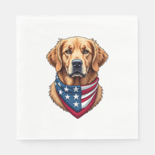 Patriottische Golden Retriever Vintage Gravure Shi Servet