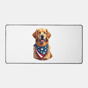 Patriottische Golden Retriever Vintage Gravure T-s Bureaumat