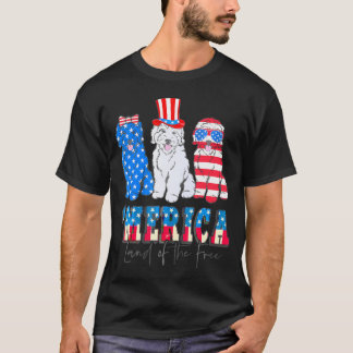 Patriottische Goldendoodle Hond 4 juli Amerika USA T-shirt