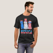 Patriottische Goldendoodle Hond 4 juli Amerika USA T-shirt (Voorkant volledig)