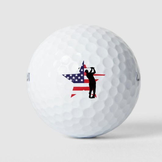 Patriottische Golf Balls met Amerikaanse vlag Golfballen (Voorkant)