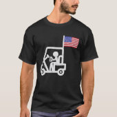 Patriottische Golf Cart American Flag Golfing Drin T-shirt (Voorkant)