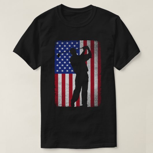 Patriottische Golf Golfen Amerikaanse vlag 4th van T-shirt (Design voorkant)