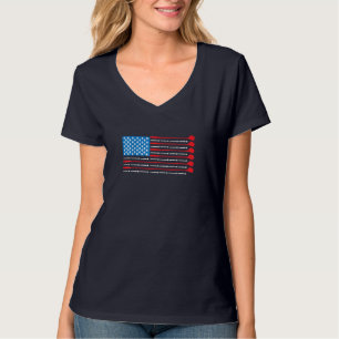 Patriottische Golf USA Vlag Golfclubs & Golfballen T-shirt
