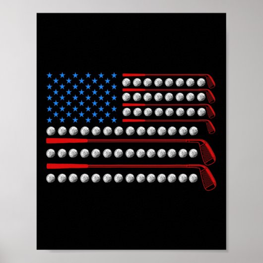 Patriottische Golf van de Verenigde Staten vlaggol Poster (Voorkant)