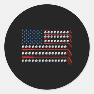 Patriottische Golf van de Verenigde Staten vlaggol Ronde Sticker