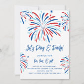 Patriottische Golf & Vuurwerk 4 juli Feest Kaart (Voorkant)