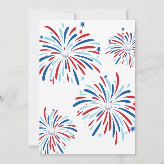 Patriottische Golf & Vuurwerk 4 juli Feest Kaart (Achterkant)
