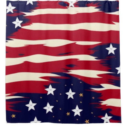 Patriottische golven douchegordijn (Voorkant)