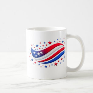 Patriottische golvende Amerikaanse vlag met sterre Koffiemok